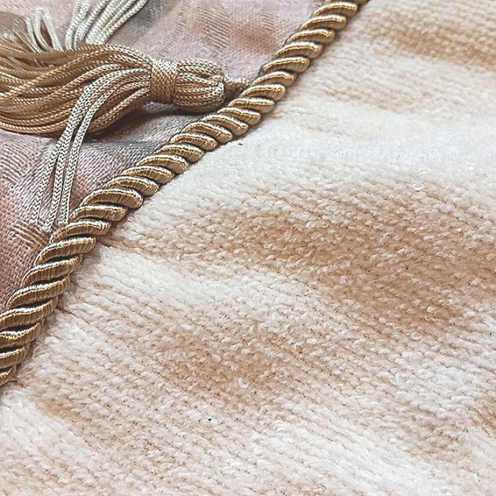 Decorative Set of 3 towels tasseled trim soft and luxurious feel Botanical Bath